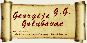 Georgije Golubovac vizit kartica